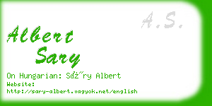 albert sary business card